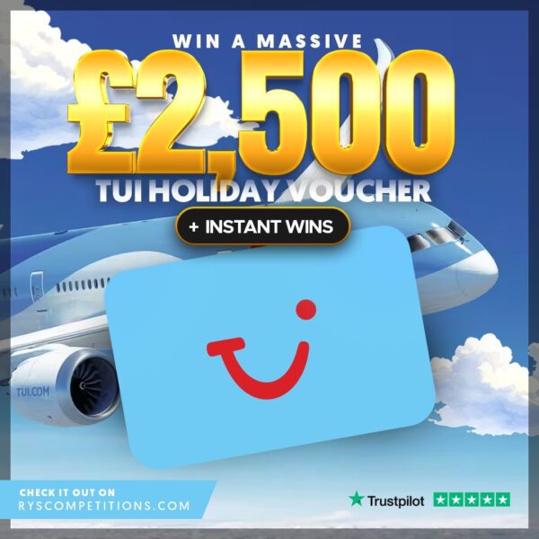 £2,500 TUI Holiday Voucher + £10,000 Worth Of Instant Win Prizes