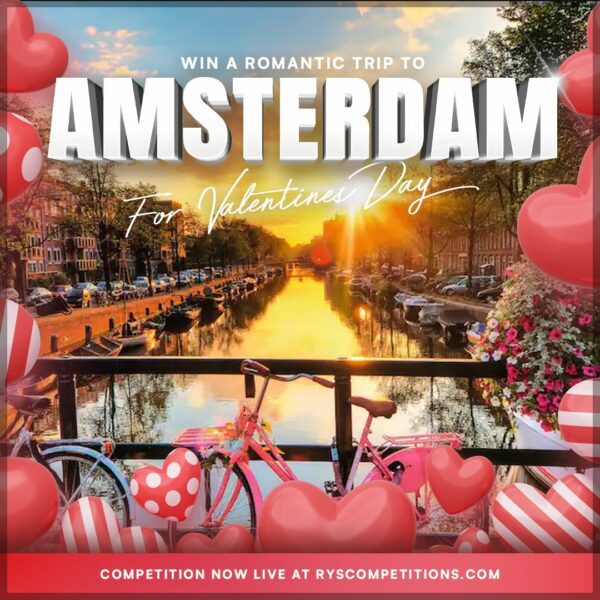 WEEKEND IN AMSTERDAM FOR 2 WITH £500 SPENDING MONEY + 20 X £100 CASH INSTANT WINS